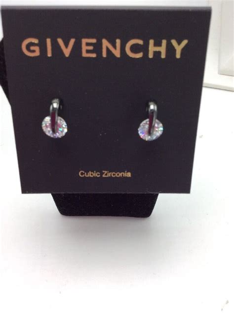 givenchy hematite-tone one prong cubic zirconia stud earrings|Givenchy earrings.